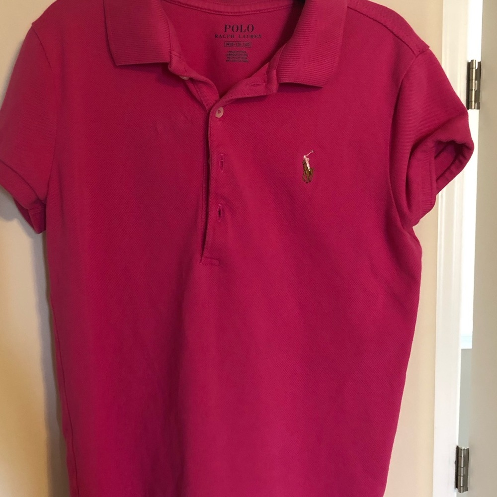 Girls Ralph Lauren polo size 8-10 dark pink